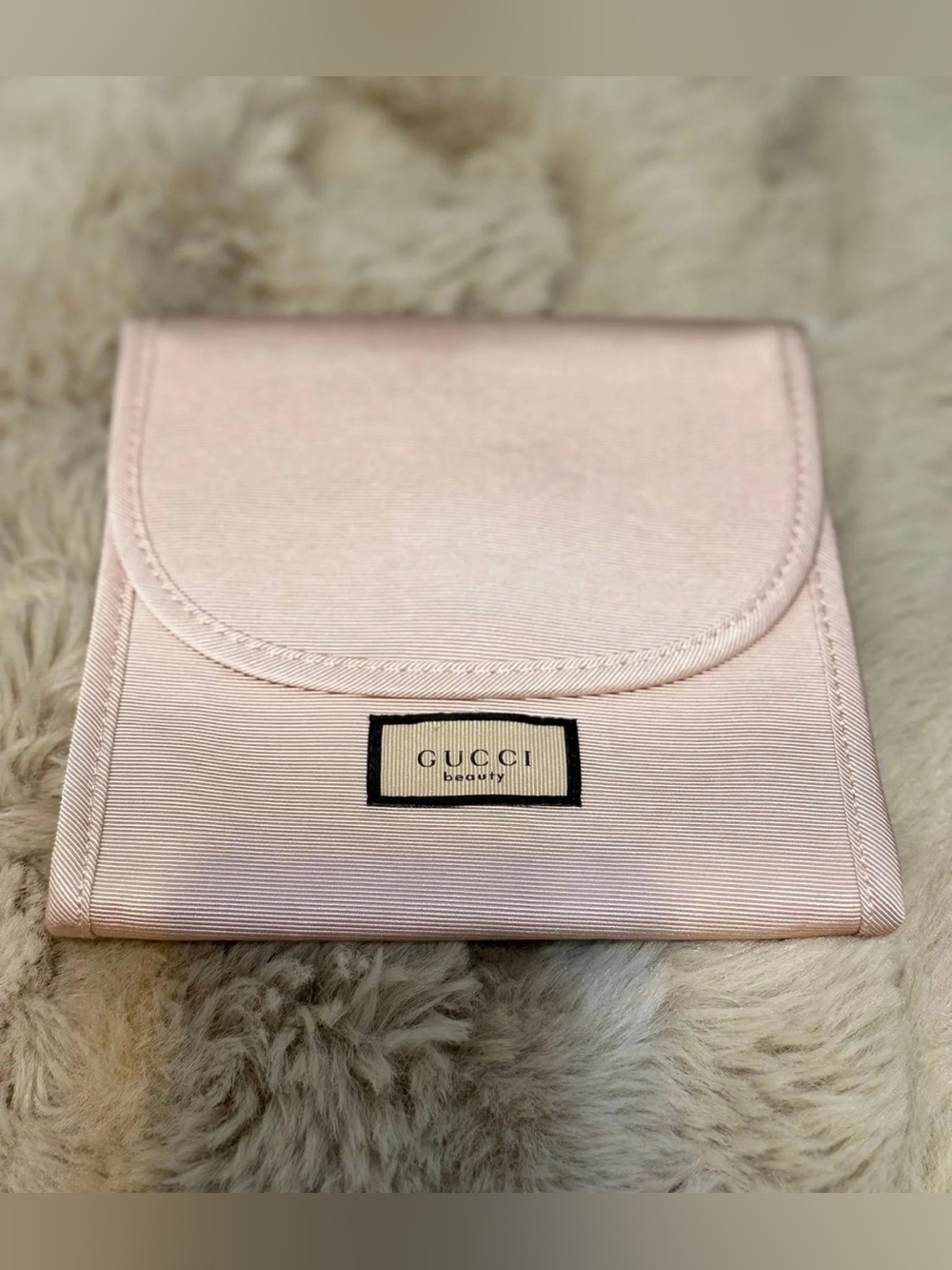 Gucci Beauty Pink Satin Folding Cosmetic Pouch - Floral Lining